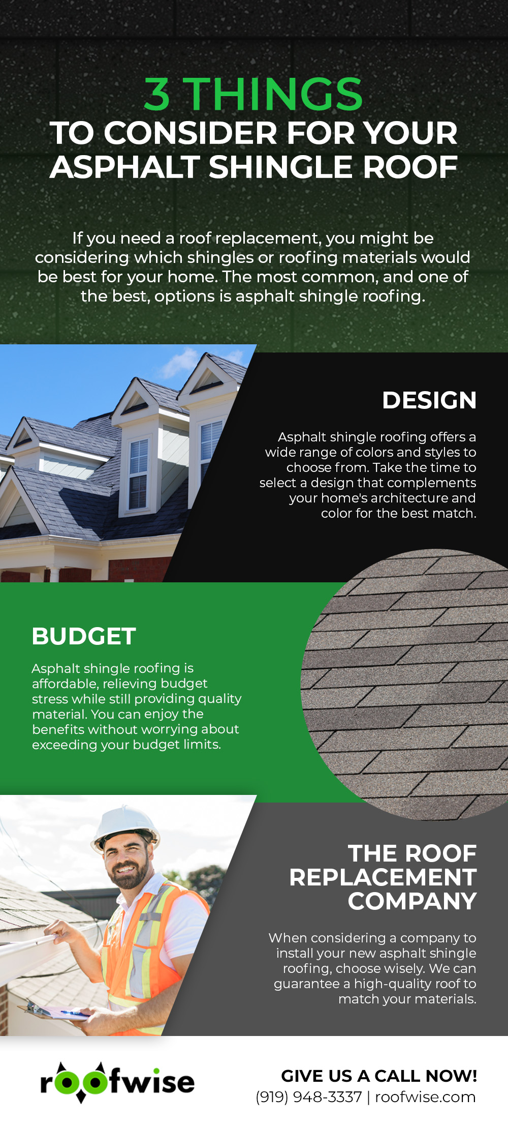3 Things to Consider for Your New Asphalt Shingle Roofing